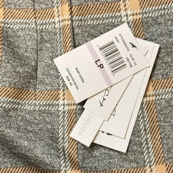 New Amanda+Chelsea Stretch Comfort Waist Plaid Poly Mini Skirt Women's Petite L - Picture 3 of 8